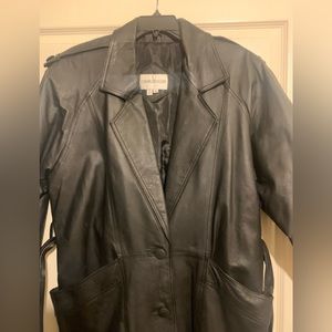 Charles Klein Vintage Leather Trench Coat